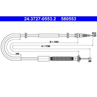 Tirette à câble, frein de stationnement ATE OEM 51702642