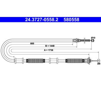 Tirette à câble, frein de stationnement ATE OEM 46745155