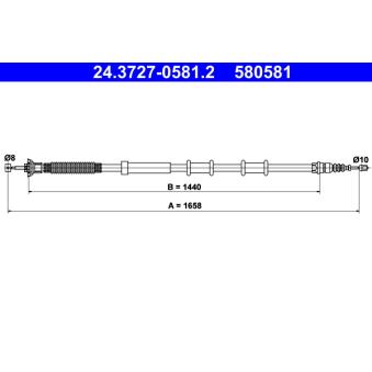 Tirette à câble, frein de stationnement ATE OEM 50519020