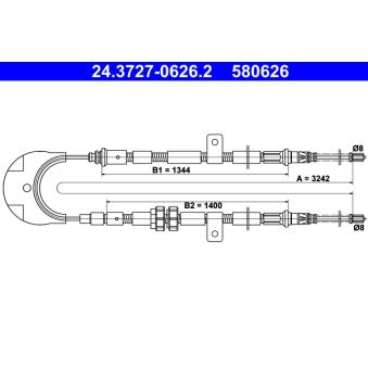Tirette à câble, frein de stationnement ATE OEM 6658751