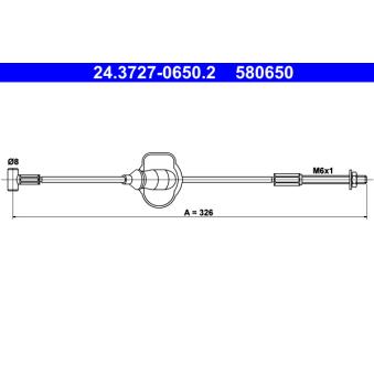 Tirette à câble, frein de stationnement ATE OEM 1076707