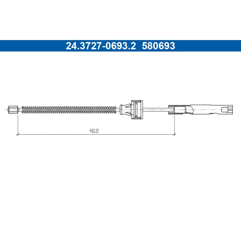Tirette à câble, frein de stationnement ATE 24.3727-0693.2 - Visuel 1