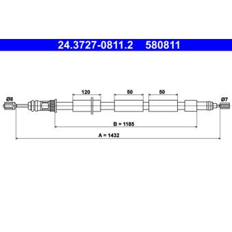 Tirette à câble, frein de stationnement ATE OEM 474568