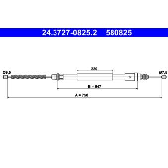 Tirette à câble, frein de stationnement ATE OEM 4745L5