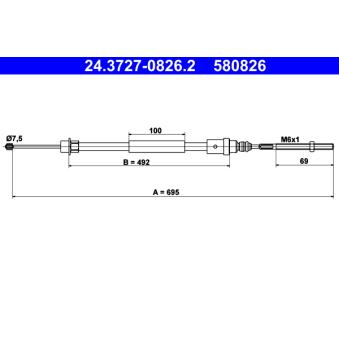 Tirette à câble, frein de stationnement ATE OEM 4745H3