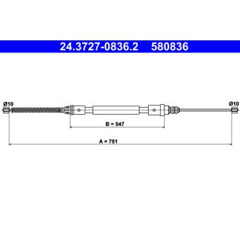 Tirette à câble, frein de stationnement ATE OEM 4745R2