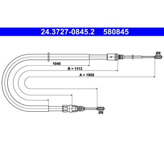 Tirette à câble, frein de stationnement ATE OEM 4745Z4