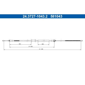 Tirette à câble, frein de stationnement ATE OEM 7700311700
