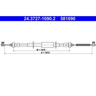 Tirette à câble, frein de stationnement ATE OEM 8200577938