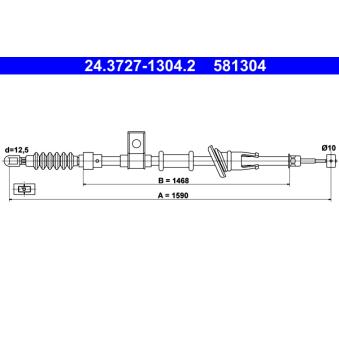 Tirette à câble, frein de stationnement ATE OEM 30863449
