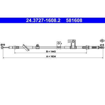 Tirette à câble, frein de stationnement ATE OEM 47560SAAJ54