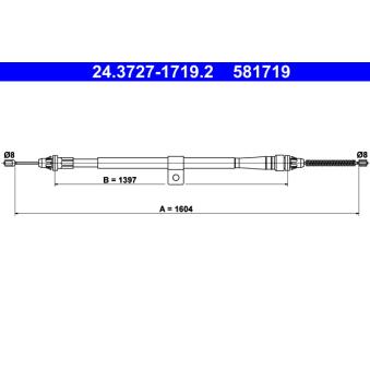 Tirette à câble, frein de stationnement ATE OEM 36530AX600