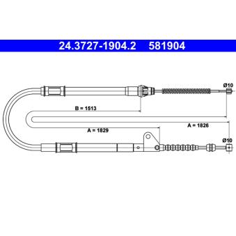 Tirette à câble, frein de stationnement ATE OEM 4643005020 Tirette à câble, frein de stationnement ATE OEM 4643005020