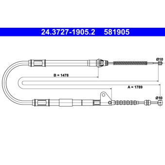 Tirette à câble, frein de stationnement ATE OEM 4642005020 Tirette à câble, frein de stationnement ATE OEM 4642005020