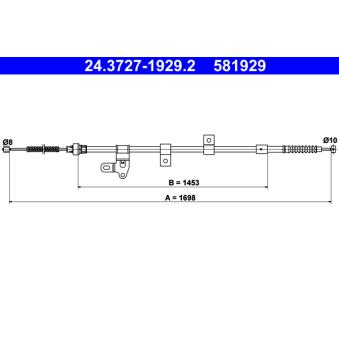 Tirette à câble, frein de stationnement ATE OEM 4642002110