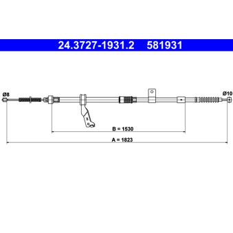 Tirette à câble, frein de stationnement ATE OEM 4642005030