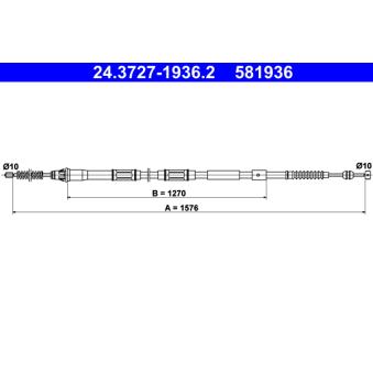 Tirette à câble, frein de stationnement ATE OEM 4643012590