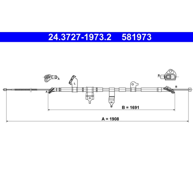 Tirette à câble, frein de stationnement ATE 24.3727-1973.2 - Visuel 1
