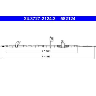 Tirette à câble, frein de stationnement ATE [24.3727-2124.2]