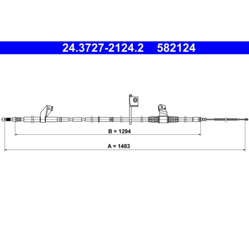 Tirette à câble, frein de stationnement ATE 24.3727-2124.2 - Visuel 1