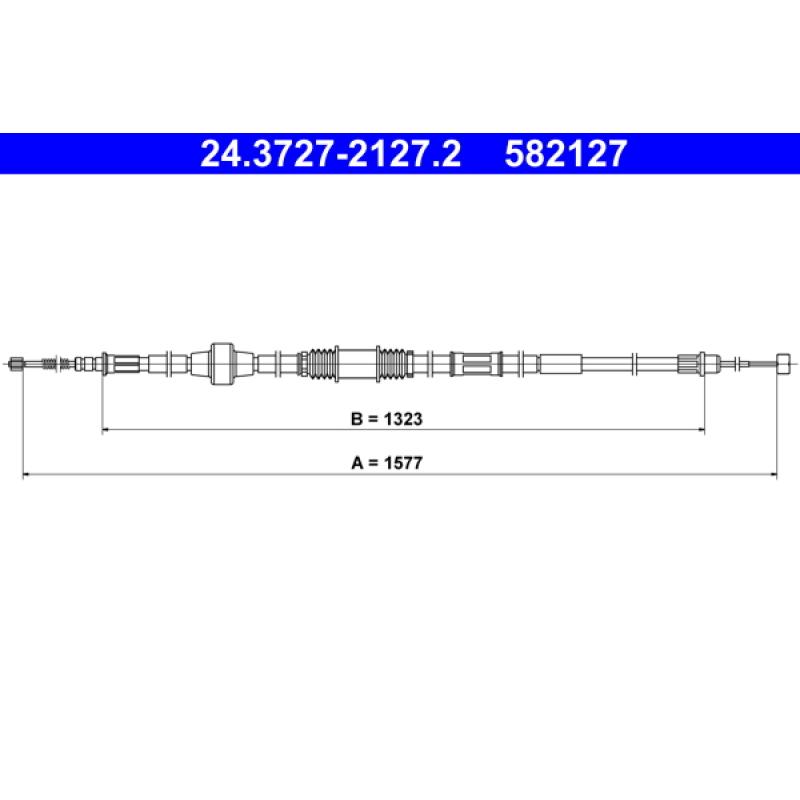 Tirette à câble, frein de stationnement ATE 24.3727-2127.2 - Visuel 1
