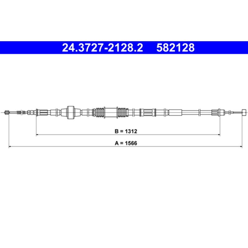 Tirette à câble, frein de stationnement ATE 24.3727-2128.2 - Visuel 1