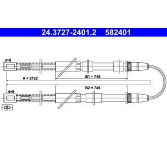 Tirette à câble, frein de stationnement ATE OEM 21213508180