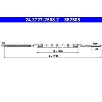 Tirette à câble, frein de stationnement ATE OEM 6U7609721