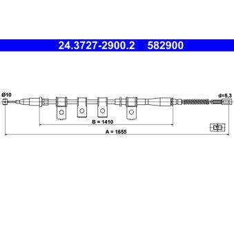 Tirette à câble, frein de stationnement ATE OEM 96230545