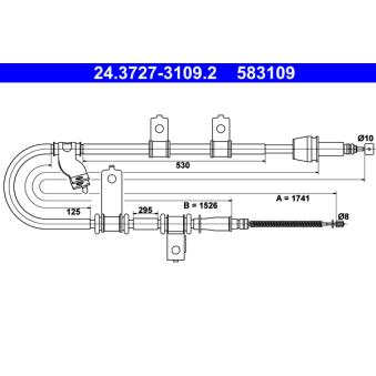 Tirette à câble, frein de stationnement ATE OEM 5991226150 Tirette à câble, frein de stationnement ATE OEM 5991226150