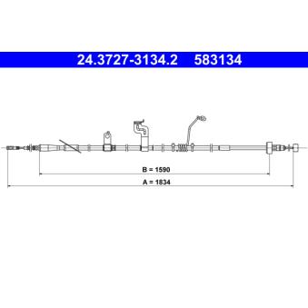 Tirette à câble, frein de stationnement ATE [24.3727-3134.2]