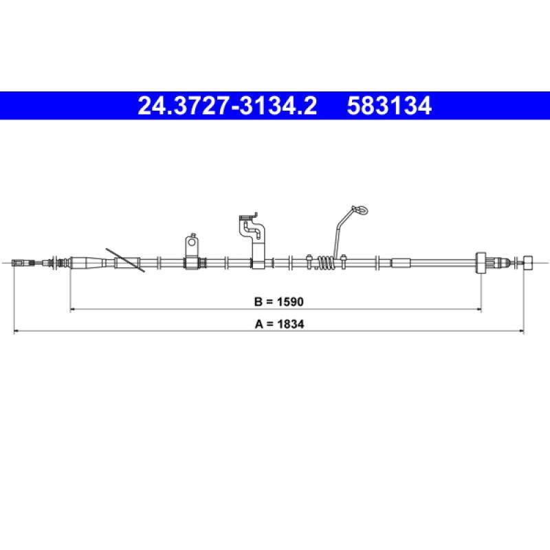 Tirette à câble, frein de stationnement ATE 24.3727-3134.2 - Visuel 1