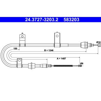 Tirette à câble, frein de stationnement ATE OEM 5977007010