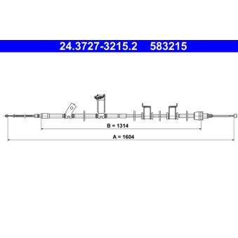 Tirette à câble, frein de stationnement ATE 24.3727-3215.2