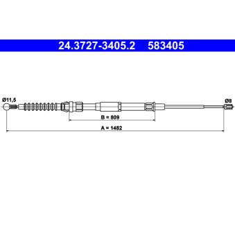 Tirette à câble, frein de stationnement ATE [24.3727-3405.2]