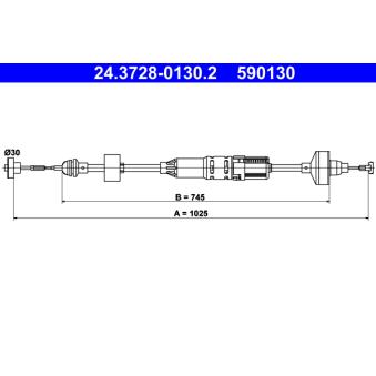 Tirette à câble, commande d'embrayage ATE OEM 1H1721335K