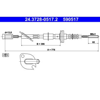 Tirette à câble, commande d'embrayage ATE OEM 46406436
