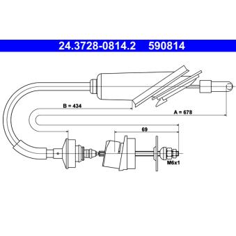 Tirette à câble, commande d'embrayage ATE OEM 2150E7