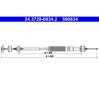 Tirette à câble, commande d'embrayage ATE OEM 2150Y7 Tirette à câble, commande d'embrayage ATE OEM 2150Y7