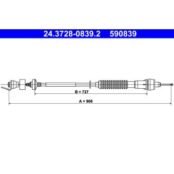 Tirette à câble, commande d'embrayage ATE OEM 2150Z6