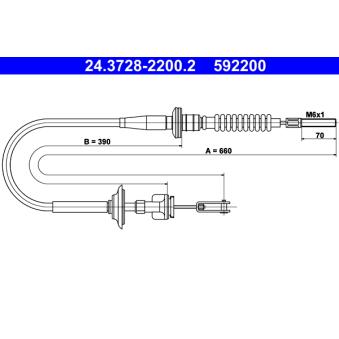 Tirette à câble, commande d'embrayage ATE OEM 2371080g00