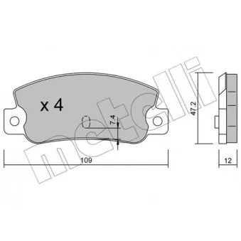 Jeu de 4 plaquettes de frein arrière METELLI OEM 792383