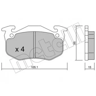 Jeu de 4 plaquettes de frein avant METELLI OEM 7701205277