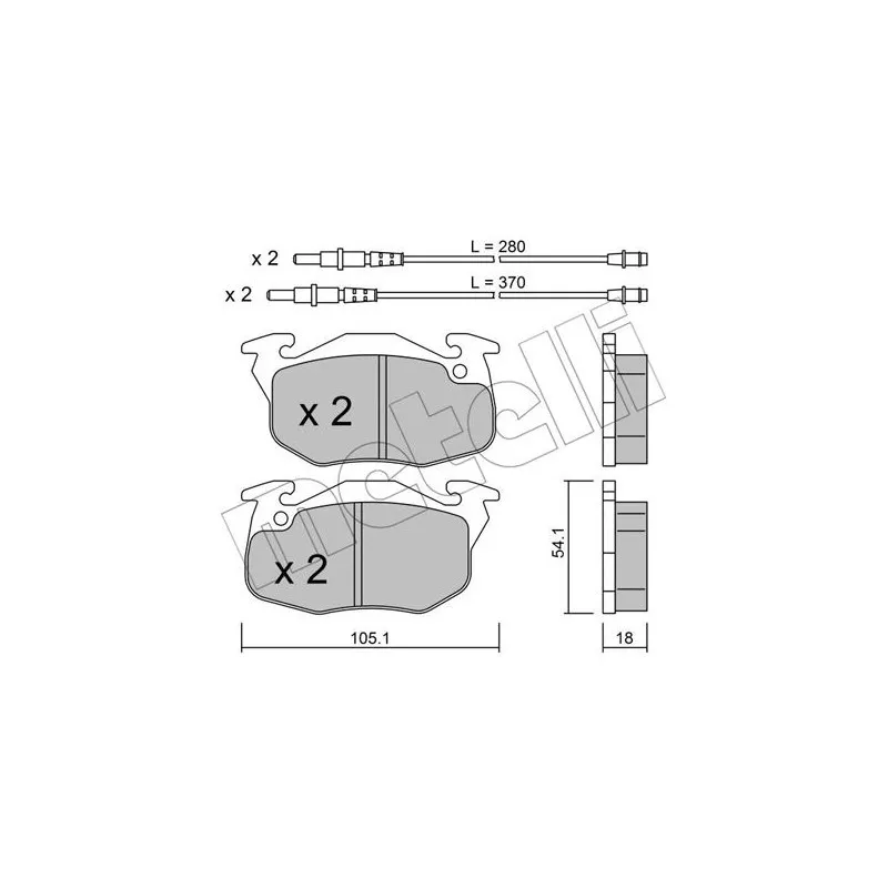 Jeu de 4 plaquettes de frein avant METELLI 22-0037-1 - Visuel 1