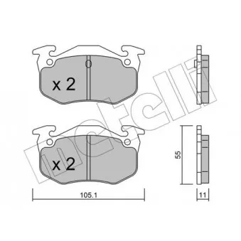 Jeu de 4 plaquettes de frein arrière METELLI OEM 7701202210