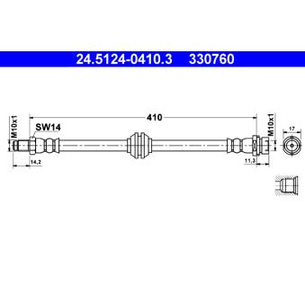 Flexible de frein ATE OEM 98AG2282DA