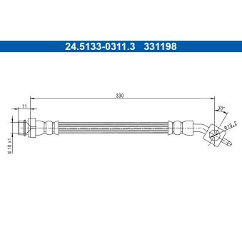 Flexible de frein ATE 24.5133-0311.3 pour VOLVO S60 2.5 T - 249cv