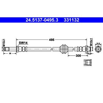 Flexible de frein ATE OEM 9064280835