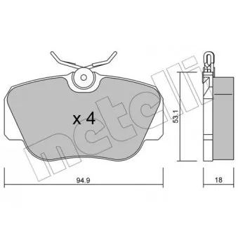 Jeu de 4 plaquettes de frein avant METELLI OEM A0024200220