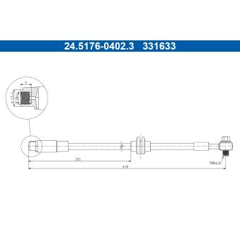 Flexible de frein ATE 24.5176-0402.3 pour MAZDA 3 1.7 CDTI - 110cv